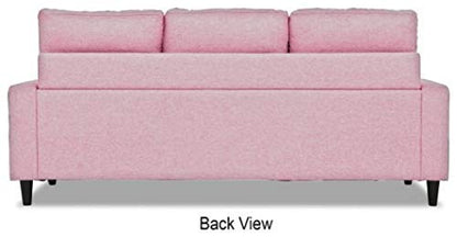 L Shape Sofa Set Wood, Foam And Fabric Sofa Set With Lounger (Pink)