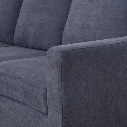 L Shape Sofa Set: Dark Grey Fabric Convertible Sofa Couch