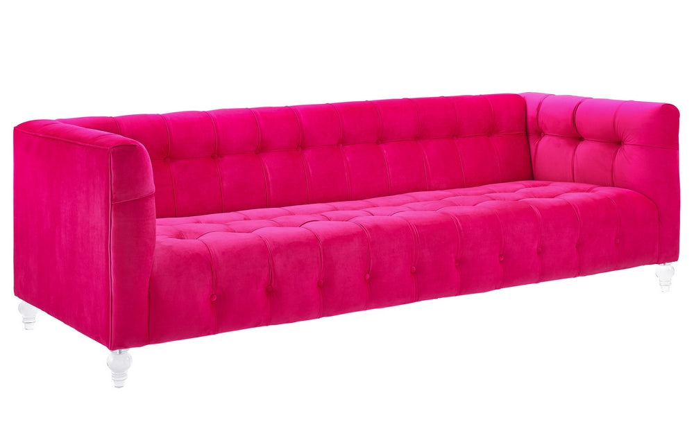 3 Seater Sofa Set: Lifestyle Chesterfield Fabric Sofa Set (Pink)