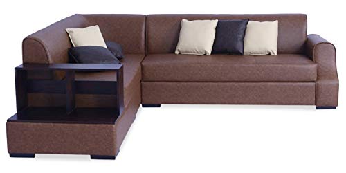 Lillyput Interio Munix RHS Sectional Sofa in Tan Brown Leatherette