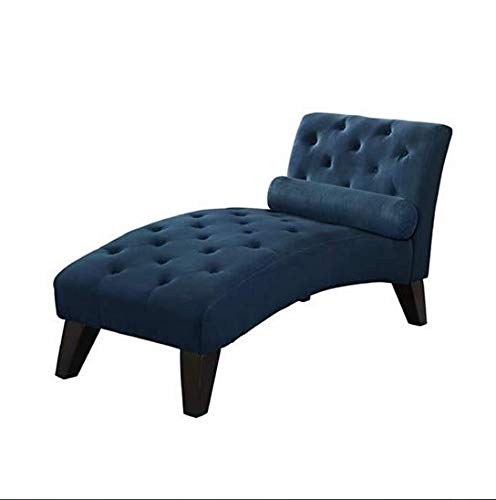 Chaise Lounge: Contemporary Chaise Lounge Chair - Indoor Living Room Microfiber Lounger - Tufted Back and Seat