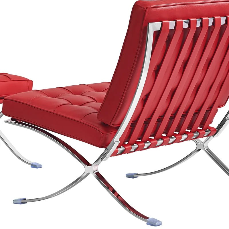Lounge Chair: Inferno Genuine Leather Reclining Chaise Lounge