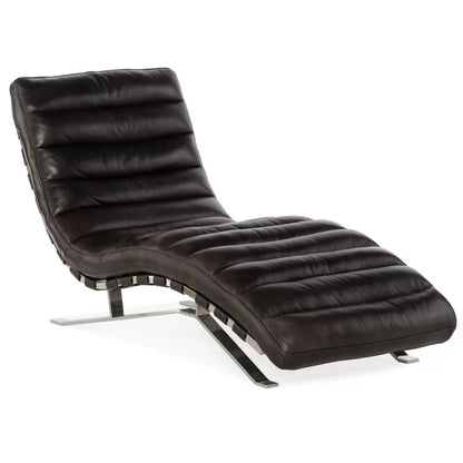 Lounge Chair: Kerano Leather Chaise Lounge