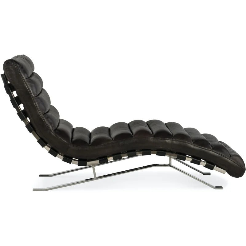 Lounge Chair: Kerano Leather Chaise Lounge
