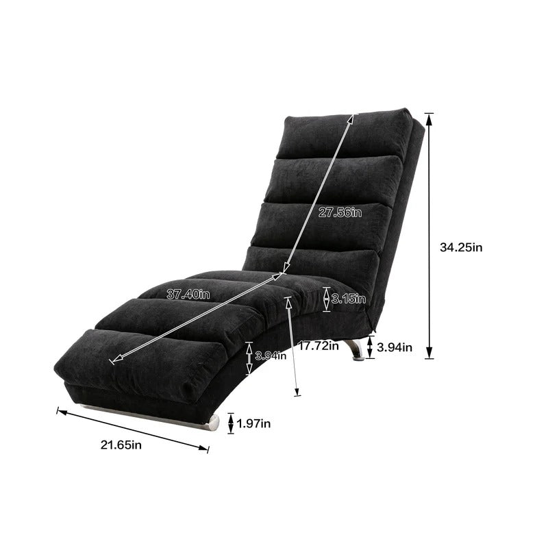 Lounge Chair: Wenom Armless Reclining Chaise Lounge