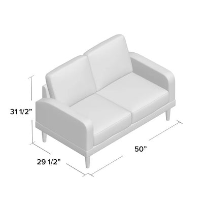 Loveseat: 50'' Square Arm Loveseat