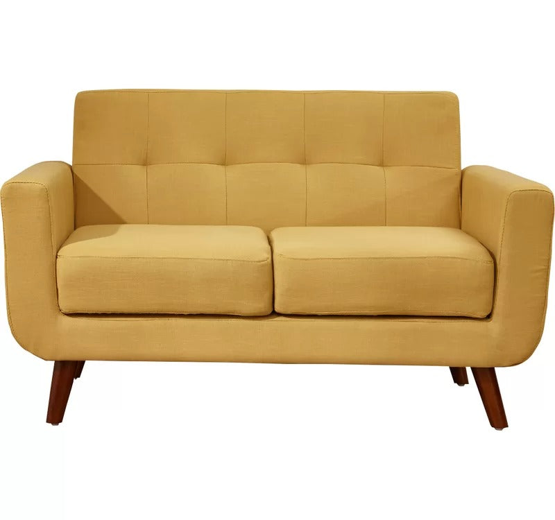 Loveseat: 51'' Linen Square Arm Loveseat Sofa