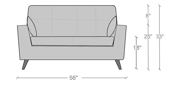 Loveseat: 51'' Linen Square Arm Loveseat Sofa