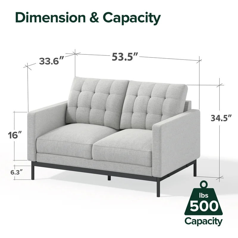 Loveseat: 53.5'' Square Arm Loveseat