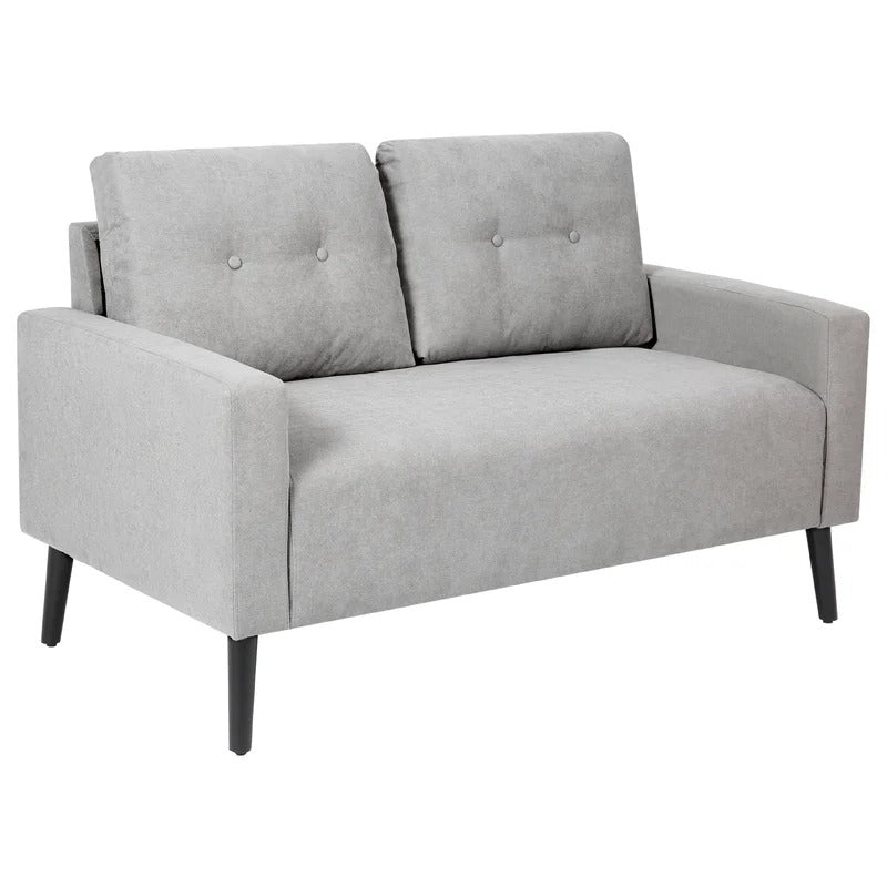 Loveseat: 55'' Linen Square Arm Loveseat