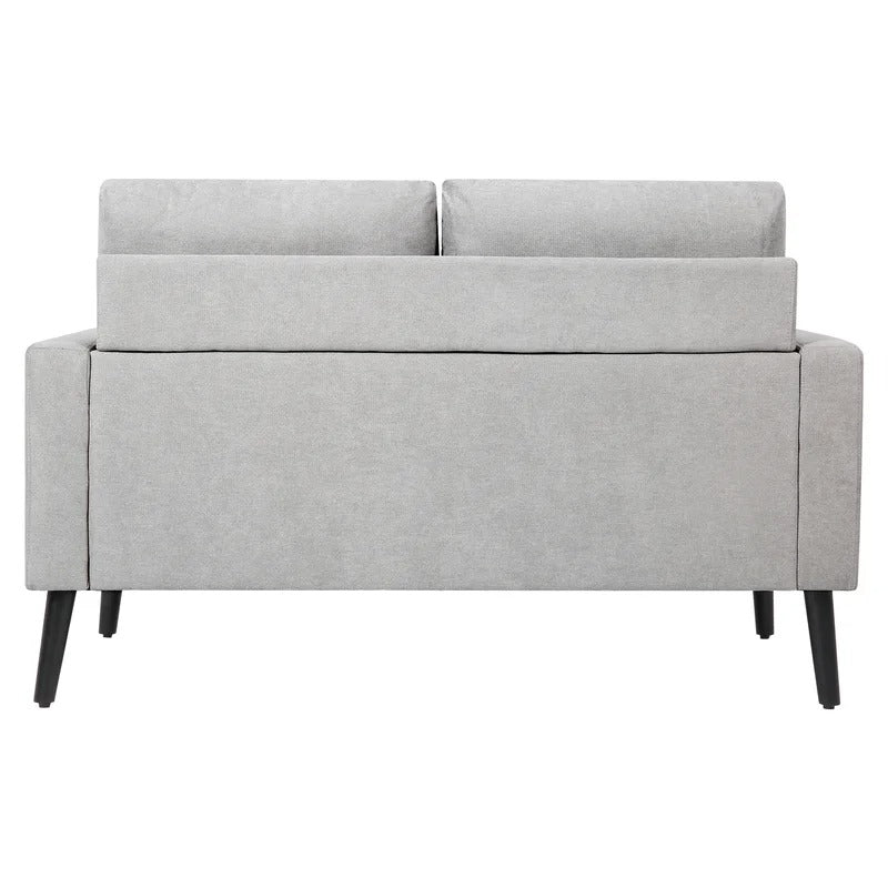 Loveseat: 55'' Linen Square Arm Loveseat