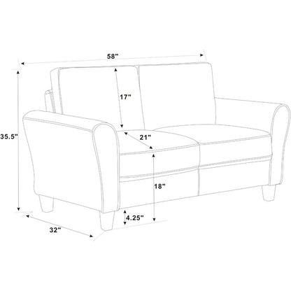 Loveseat:  58'' Flared Arm Loveseat