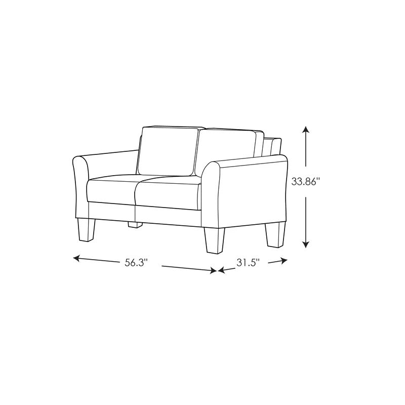 Loveset: 56.3'' Flared Arm Loveseat