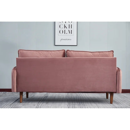 Loveset: 58.27'' Velvet Square Arm Loveseat with Reversible Cushions