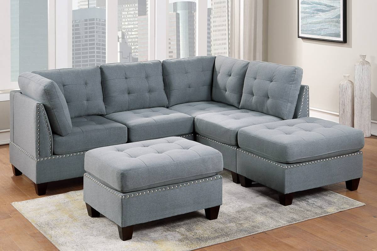 L shape Sofa Set : Tufted Seat 4 Seater Sofa Set – GKW Retail