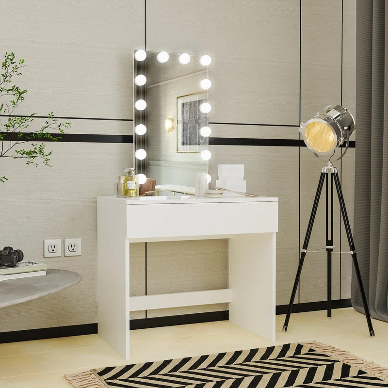 Makeup Vanity: Dressing Table With Light Bulbs