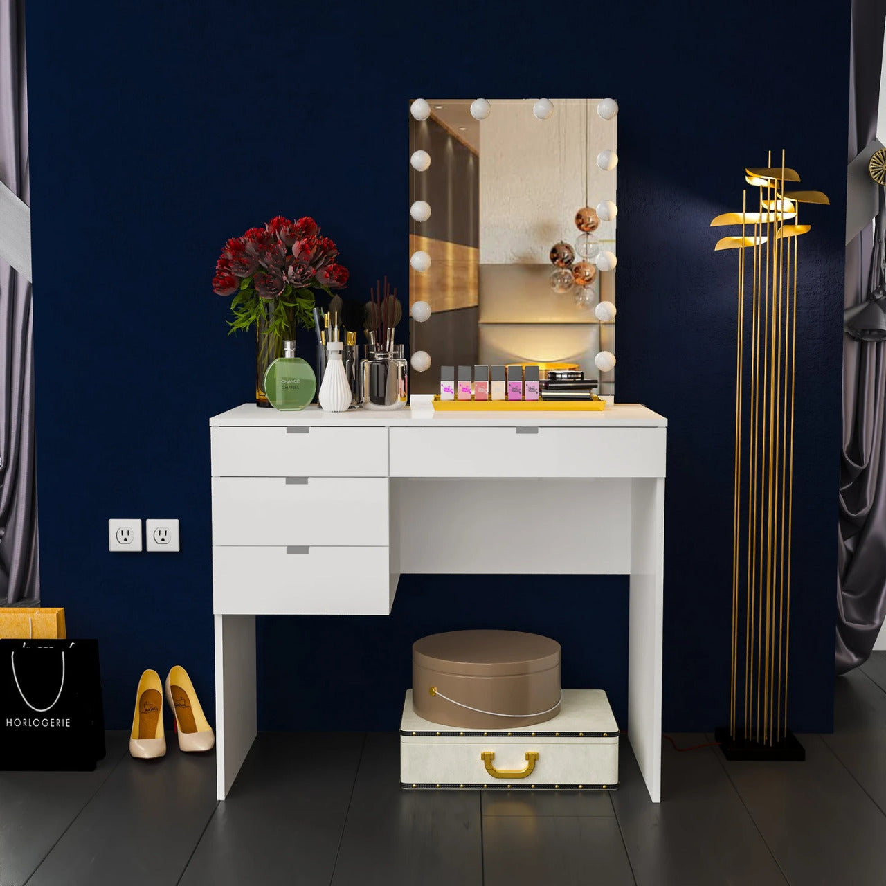 Makeup Vanity: Dressing Table with LED Lights