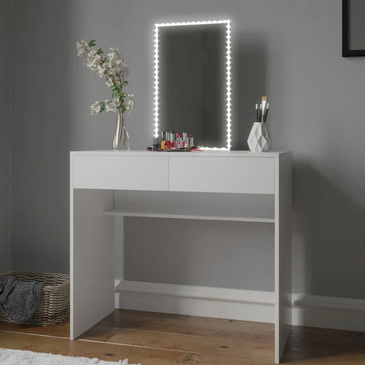 Makeup Vanity: Lita White Dressing Table With LED Lights