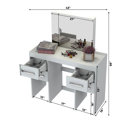 Makeup Vanity: White Vanity with LED Lights