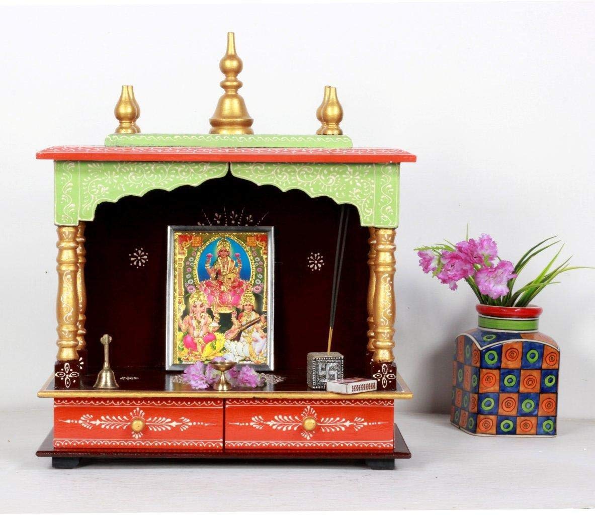 Mandir: Rajasthani Ethnic Handcrafted Wooden Temple/Mandir/Pooja Ghar/Mandapam