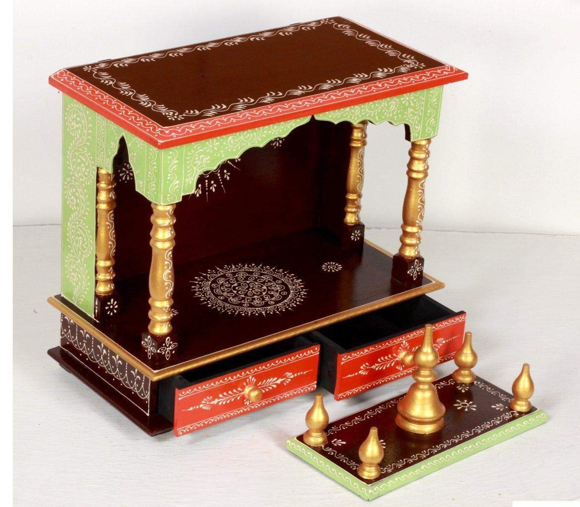 Mandir: Rajasthani Ethnic Handcrafted Wooden Temple/Mandir/Pooja Ghar/Mandapam