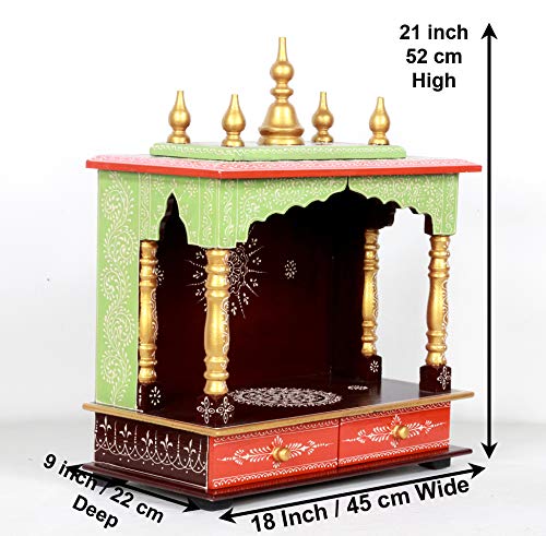 Mandir: Rajasthani Ethnic Handcrafted Wooden Temple/Mandir/Pooja Ghar/Mandapam