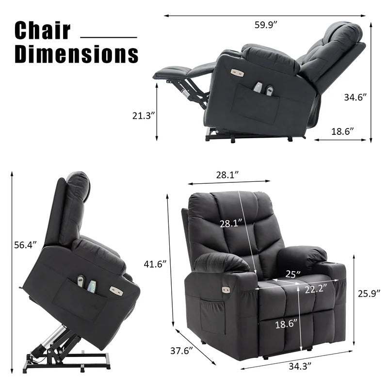 Massage Chairs: Modern Leatherette Adjustable Width Heated Massage Chair