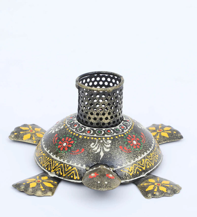 Pen Stand : Metal Multicolour Hand Painted Tortoise Pen Stand