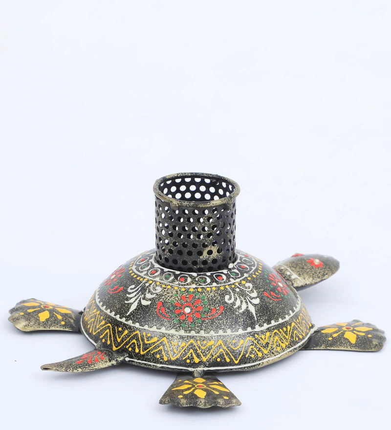 Pen Stand : Metal Multicolour Hand Painted Tortoise Pen Stand