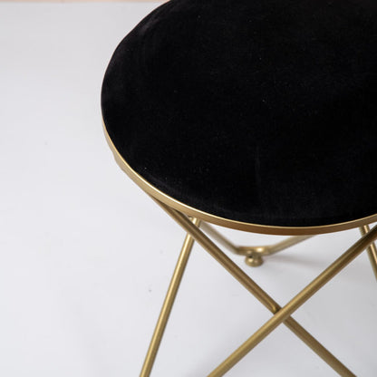 Metallic Stools: Gold Cross Legs Ottoman