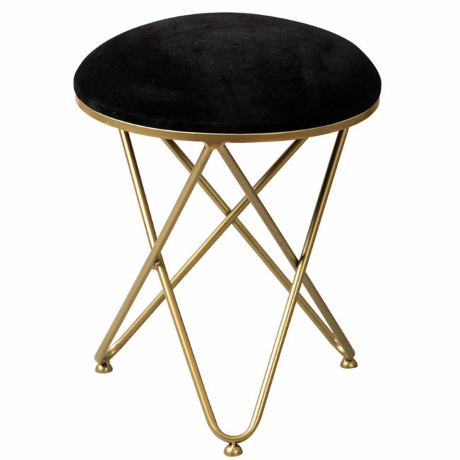 Metallic Stools: Gold Cross Legs Ottoman