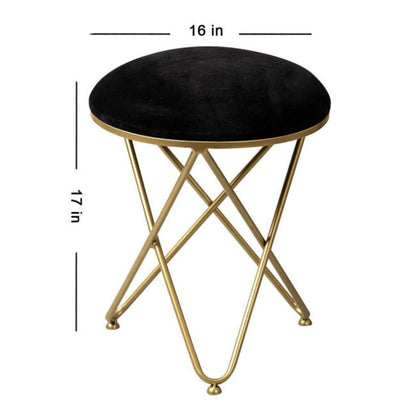 Metallic Stools: Gold Cross Legs Ottoman