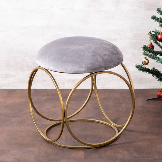 Metallic Stools : Velvet Ottoman & Metallic Stool