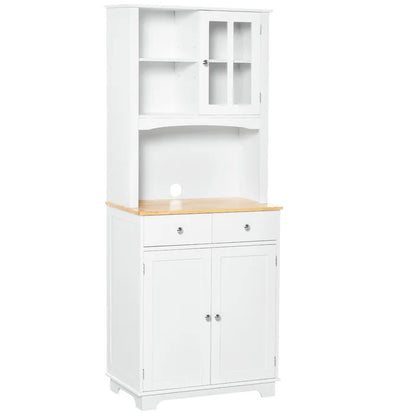 Microwave Stands: Kajah 67" Kitchen Pantry with Hutch Cabinets