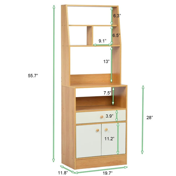 Microwave Stands: Modern 55.7" Kitchen Pantry & Hutch Cabinets