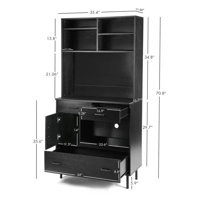 Microwave Stands: 71" Kitchen Pantry & Hutch Cabinets