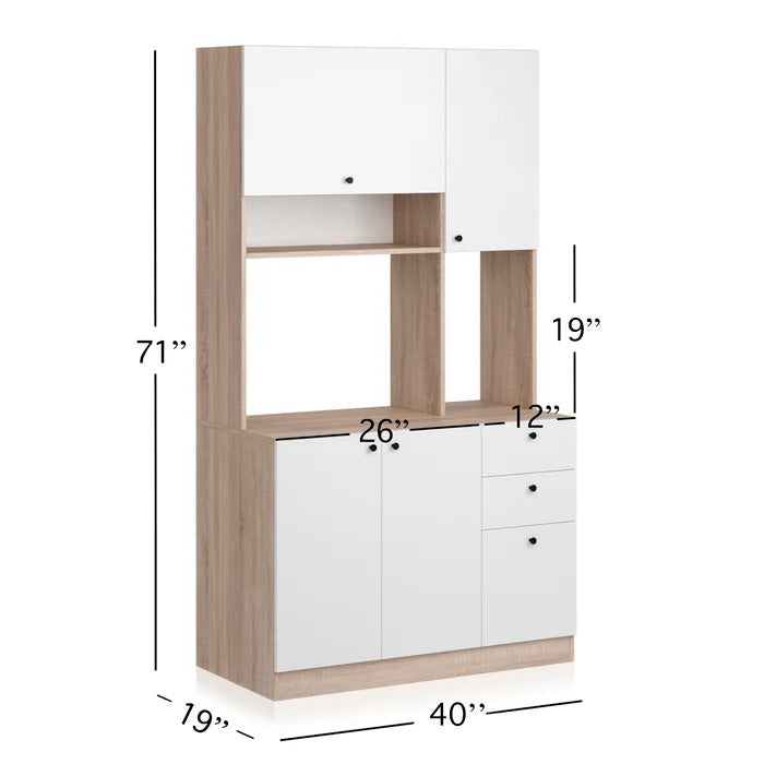 Microwave Stands: 71" Kitchen Cabinet & Hutch Cabinets
