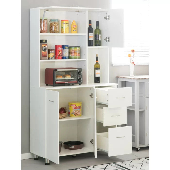 Microwave Stands: Arcel 66.5" Kitchen Pantry & Hutch Cabinets