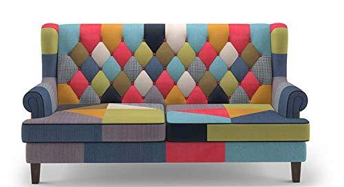 2 Seater Sofa : Minnelli Fabric Sofa Set (Retro Patchwork)