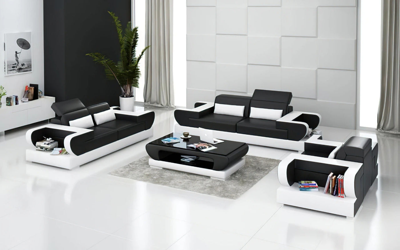 Modern Sofa Set: 5 Seater Leatherette Sofa Set