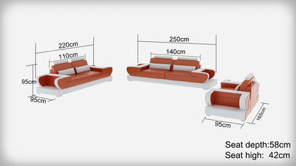 Modern Sofa Set: 5 Seater Leather Sofa Set 