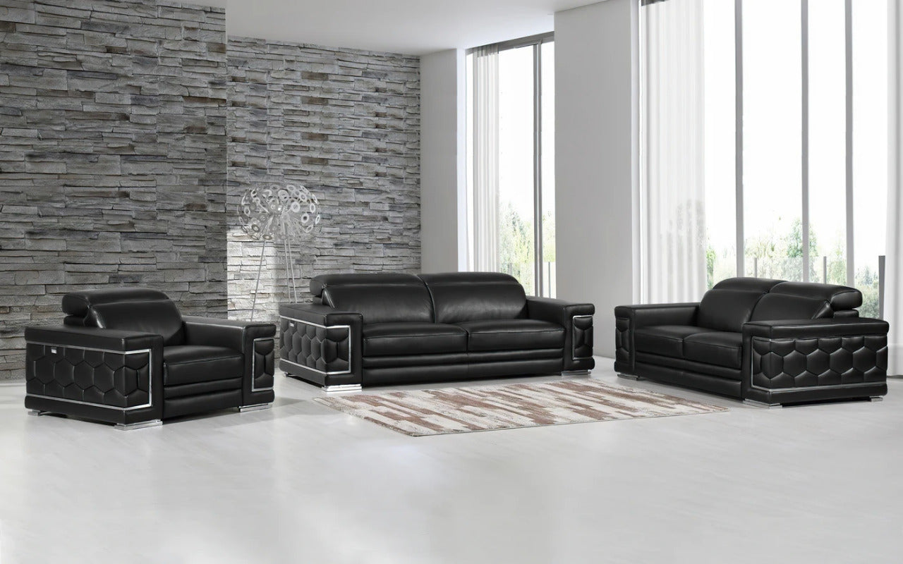 Modern Sofa Set: 5 Seater Leatherette Sofa Set