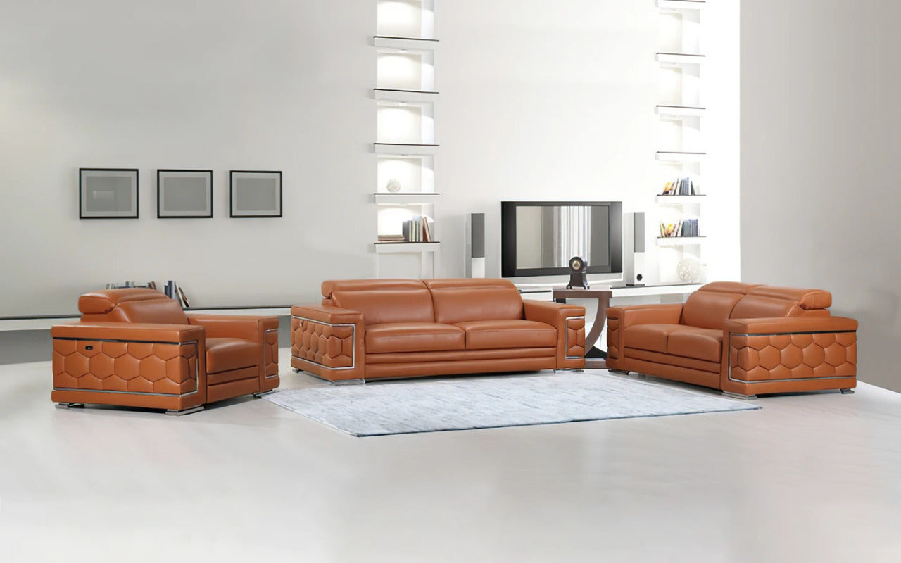 Modern Sofa Set: 5 Seater Leatherette Sofa Set