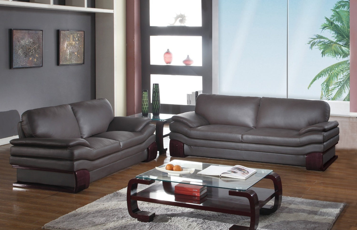 Modern Sofa Set: 5 Seater Leatherette Sofa Set