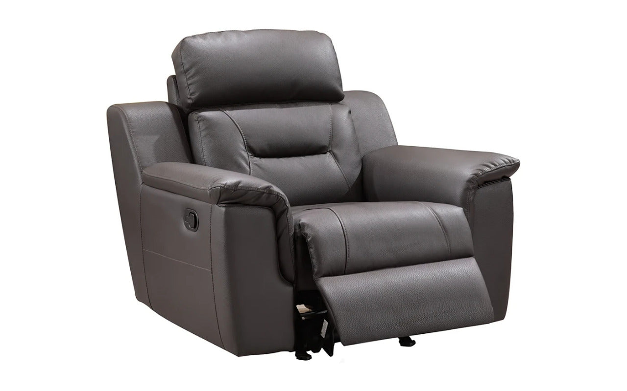 Modern Sofa Set: 6 Seater Leatherette Brown Sofa Set (Recliner)