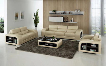 Modern Sofa Set: 6 Seater Leather Sofa Set