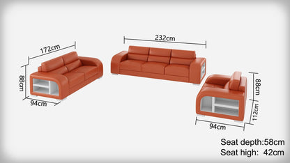 Modern Sofa Set: 6 Seater Leather Sofa Set