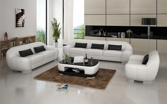 Modern Sofa Set: Leatherette 6 Seater Sofa Set