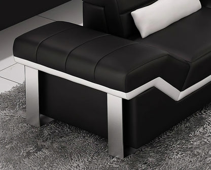 Modern Sofa Set: Leatherette 4 Seater Sofa Set With Adjustable Headrest