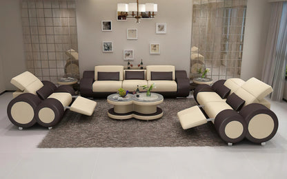 Modern Sofa Set: Leatherette Sofa Set with Recliner